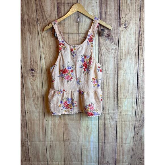 American Eagle Boho Floral Tiered Tank Top Blouse Women's Size L - Picture 1 of 8